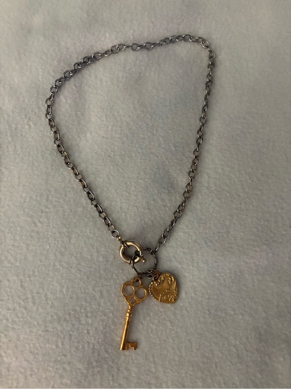 Y2K Grunge Unique Key & Heart Charm Necklace